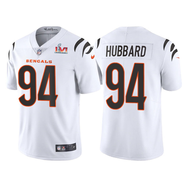 Men's White Cincinnati Bengals #94 Sam Hubbard 2022  Super Bowl LVI Vapor Limited Stitched