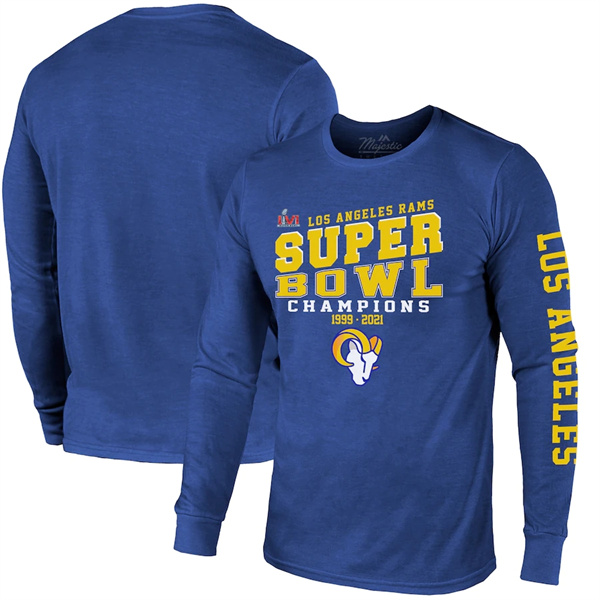 Men's Royal Los Angeles Rams 2022 Super Bowl LVI Champions Long Sleeve T-Shirt