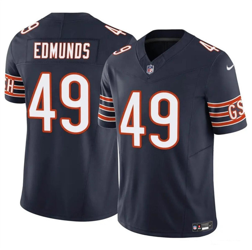Men's Navy Chicago Bears #49 Tremaine Edmunds 2023 F.U.S.E. Vapor Stitched Football Jersey