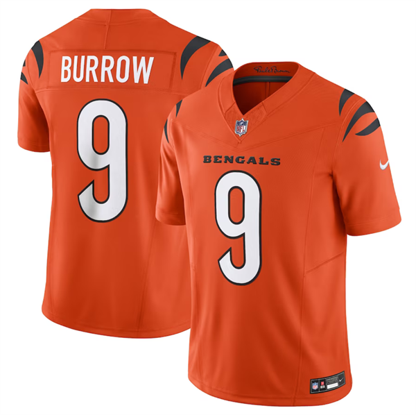 Men's Orange Cincinnati Bengals #9 Joe Burrow 2023 F.U.S.E. Vapor Untouchable Limited Stitched Jersey