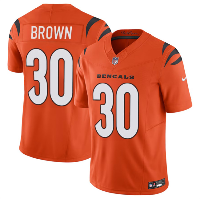 Men's Orange Cincinnati Bengals #30 Chase Brown 2024 F.U.S.E Vapor Untouchable Limited Stitched Jersey