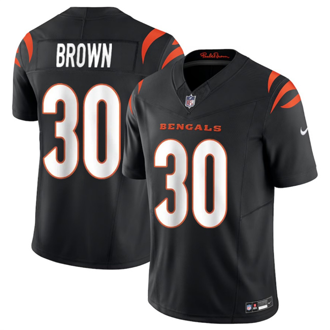 Men's Black Cincinnati Bengals #30 Chase Brown 2024 F.U.S.E Vapor Untouchable Limited Stitched Jersey