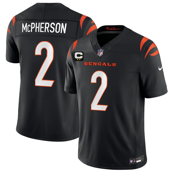 Men's Black Cincinnati Bengals #2 Evan McPherson 2026 F.U.S.E. Vapor Untouchable Limited Stitched Football Jersey