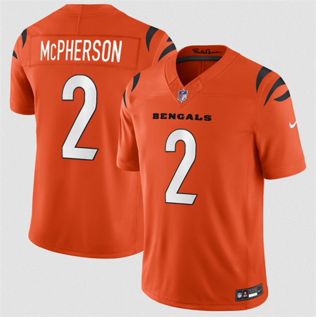 Men's Orange Cincinnati Bengals #2 Evan McPherson 2026 F.U.S.E. Vapor Untouchable Limited Stitched Football Jersey