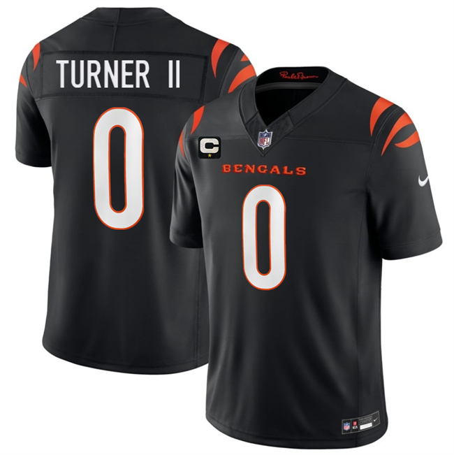 Men's Black Cincinnati Bengals #0 DJ Turner II 2026 F.U.S.E. 1-Star C Patch Vapor Untouchable Limited Stitched Football Jersey