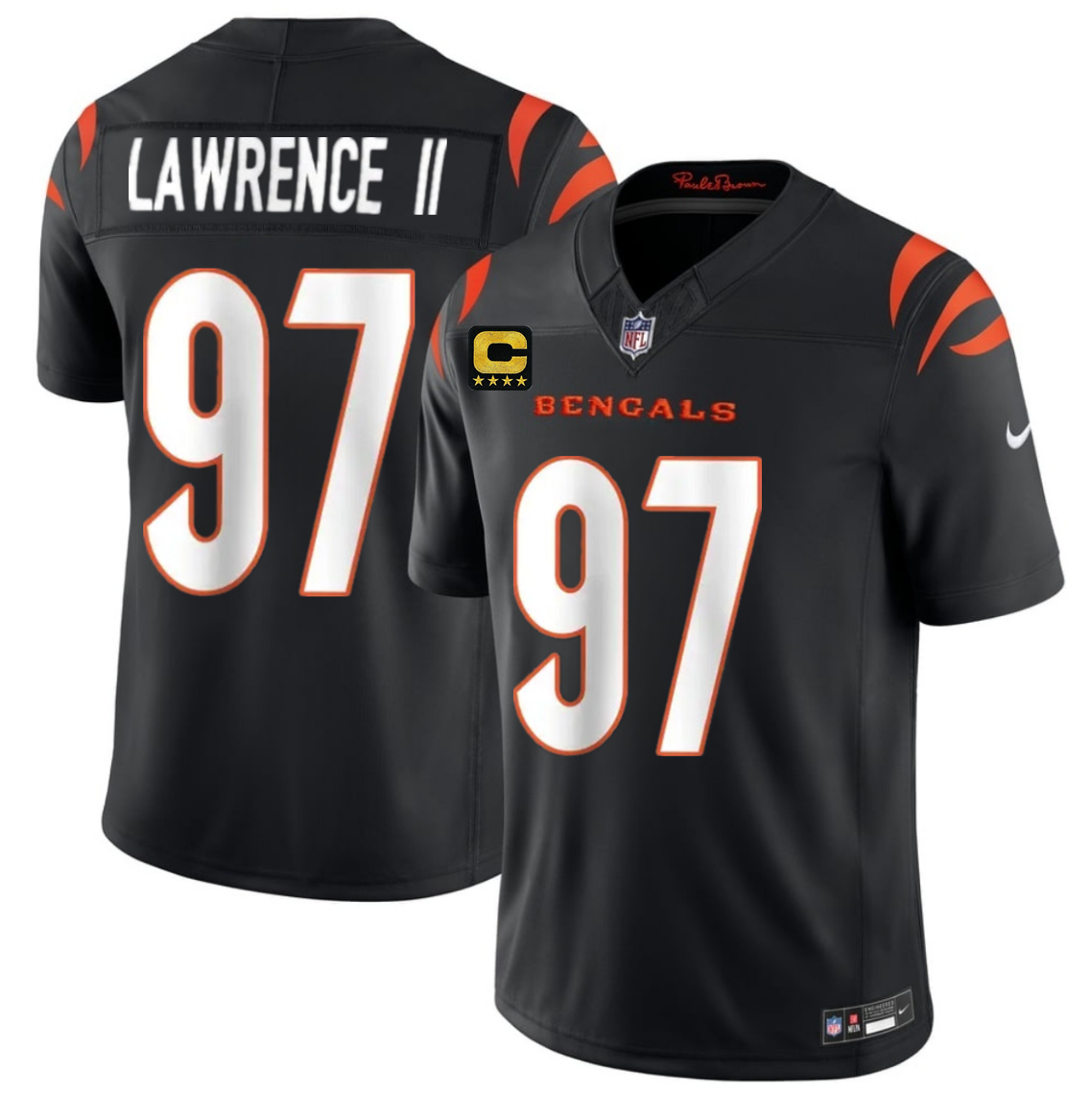 Men's Black Cincinnati Bengals #97 Dexter Lawrence II 2026 F.U.S.E. 4-Star C Patch Vapor Untouchable Limited Stitched Football Jersey