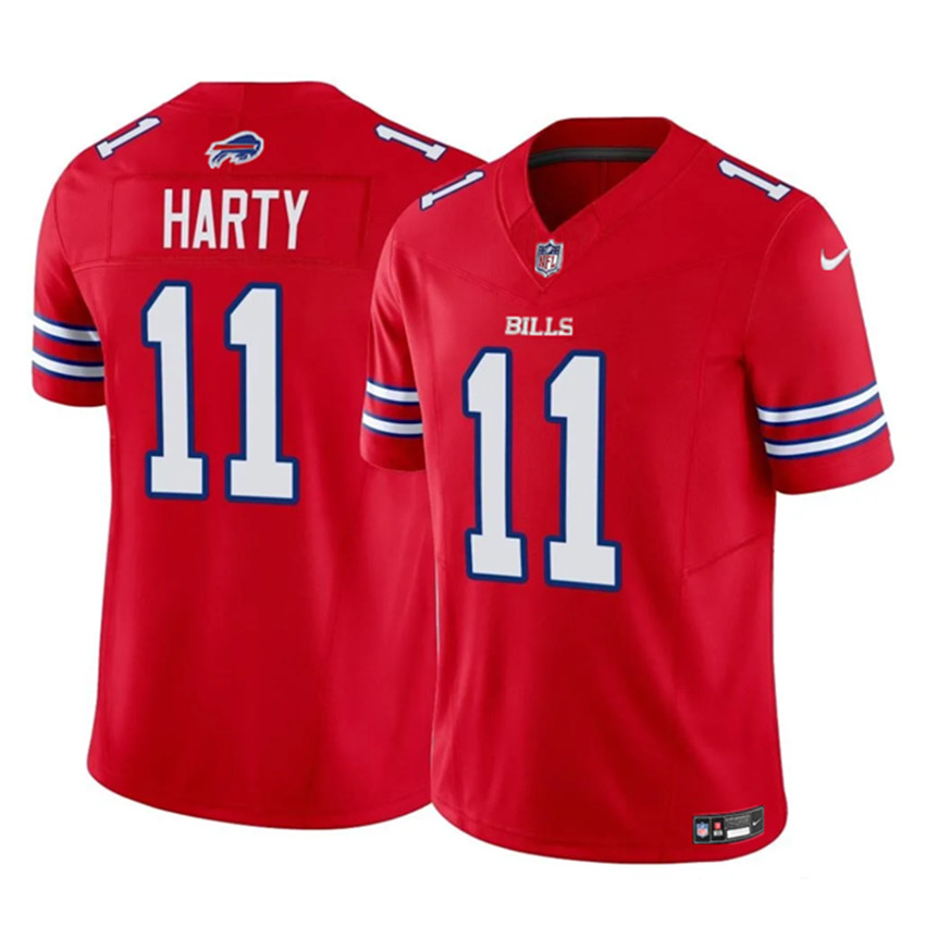 Men's Red Buffalo Bills #11 Deonte Harty 2023 F.U.S.E. Vapor Untouchable Limited Stitched Jersey