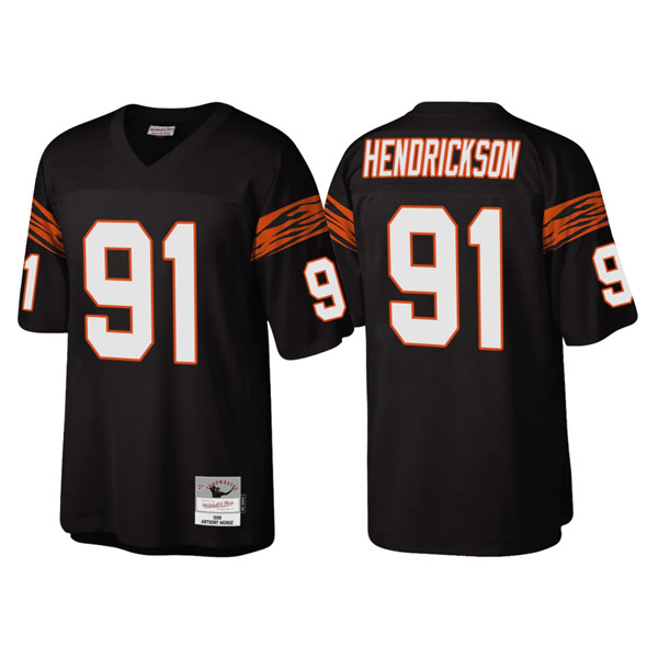 Men's Black Cincinnati Bengals #91 Trey Hendrickson Throwback Legacy Stitched