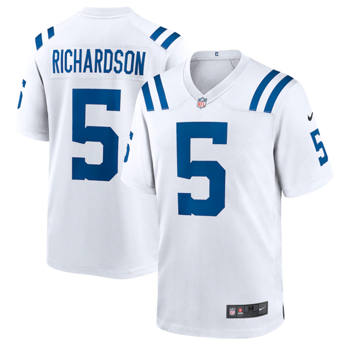 Men's White Indianapolis Colts #5 Anthony Richardson Stitched Game Jersey