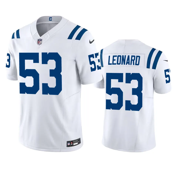 Men's White Indianapolis Colts #53 Shaquille Leonard 2023 F.U.S.E Vapor Untouchable Stitched Football Jersey