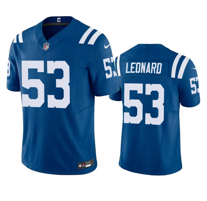Men's Blue Indianapolis Colts #53 Shaquille Leonard 2023 F.U.S.E Vapor Untouchable Stitched Football Jersey