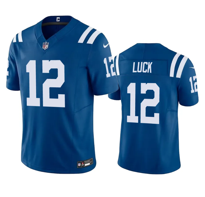 Men's Blue Indianapolis Colts #12 Andrew Luck 2023 F.U.S.E Vapor Untouchable Stitched Football Jersey
