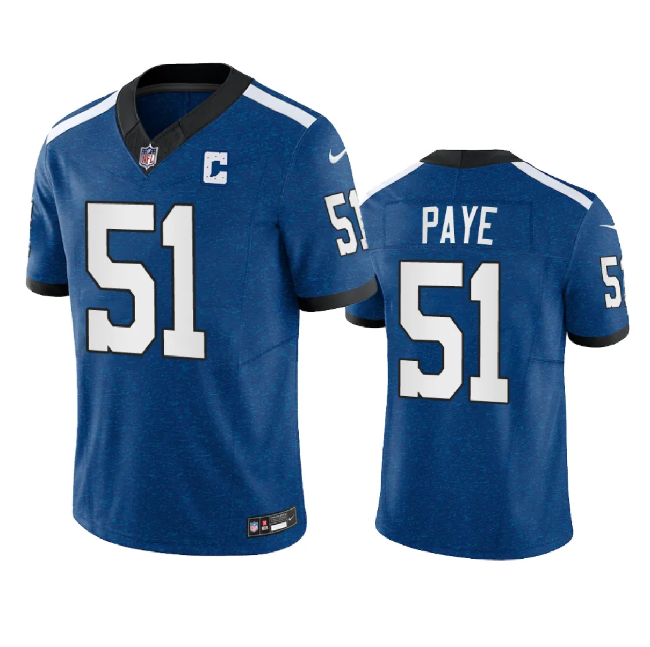 Men's Royal Indianapolis Colts #51 Kwity Paye Indiana Nights 2023 F.U.S.E. Indiana Nights Limited Stitched Football Jersey