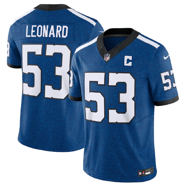 Men's Royal Indianapolis Colts #53 Shaquille Leonard 2023 F.U.S.E. Indiana Nights Limited Stitched Football Jersey