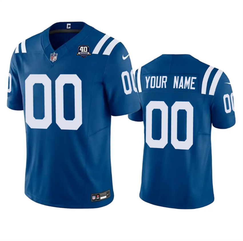Men's Blue Indianapolis Colts Active Player Custom 2023 F.U.S.E 40th Anniversary Vapor Untouchable Stitched Football Jersey