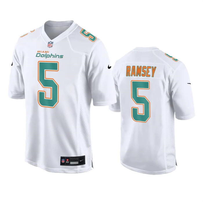 Men's White Miami Dolphins #5 Jalen Ramsey Fashion Vapor Untouchable Stitched Football Jersey