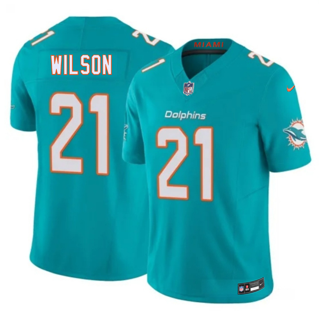 Men's Aqua Miami Dolphins #21 Marco Wilson 2026 F.U.S.E. Vapor Limited Stitched Football Jersey
