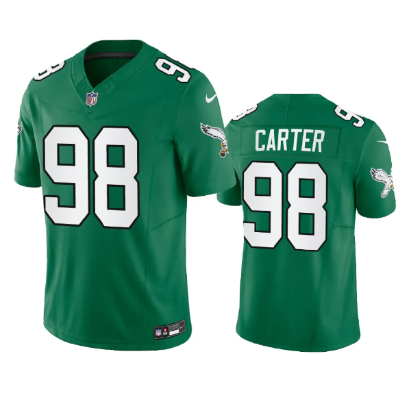 Men's Green Philadelphia Eagles #98 Jalen Carter 2023 F.U.S.E. Vapor Untouchable Stitched Football Jersey
