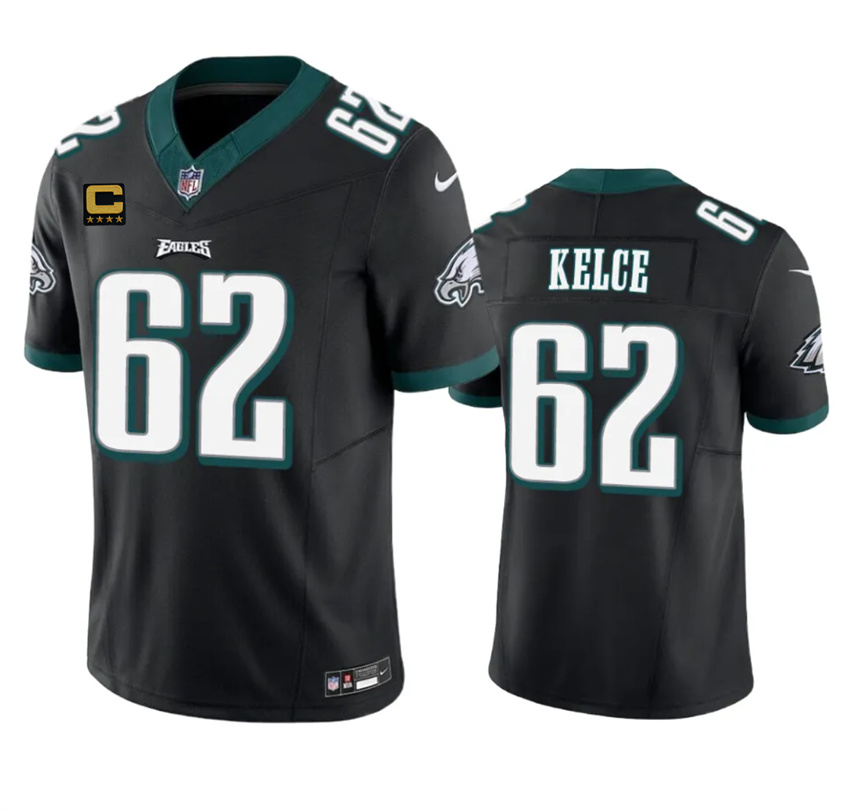 Men's Black Philadelphia Eagles #62 Jason Kelce 2023 F.U.S.E. Vapor Untouchable Limited Stitched Football Jersey