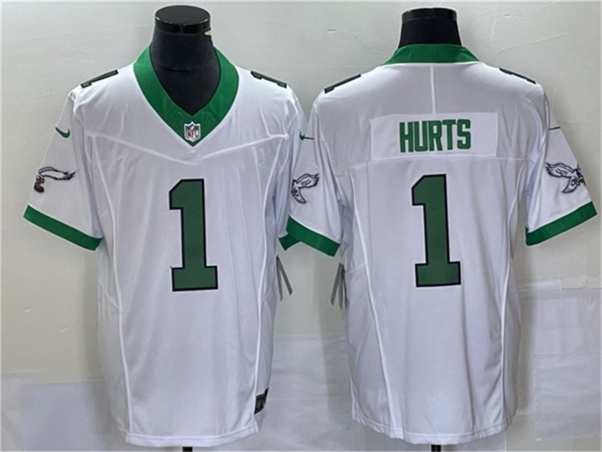 Men's White Philadelphia Eagles #1 Jalen Hurts 2023 F.U.S.E. Vapor Untouchable Stitched Football Jersey