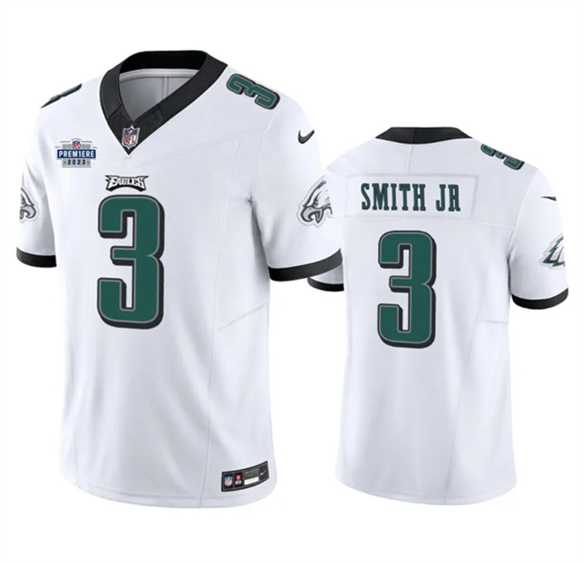 Men's White Philadelphia Eagles #3 Nolan Smith JR 2023 F.U.S.E. With Prem1ere Patch Vapor Untouchable Limited Stitched Football Jersey