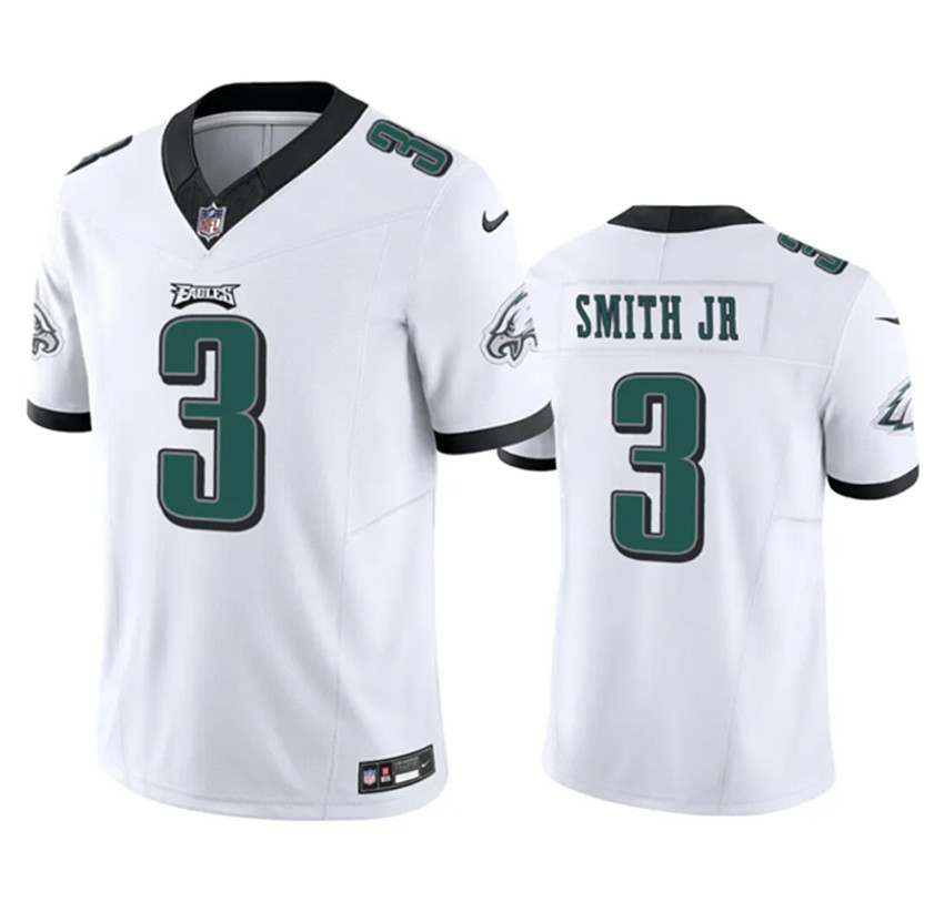 Men's White Philadelphia Eagles #3 Nolan Smith JR 2023 F.U.S.E. Vapor Untouchable Limited Stitched Football Jersey