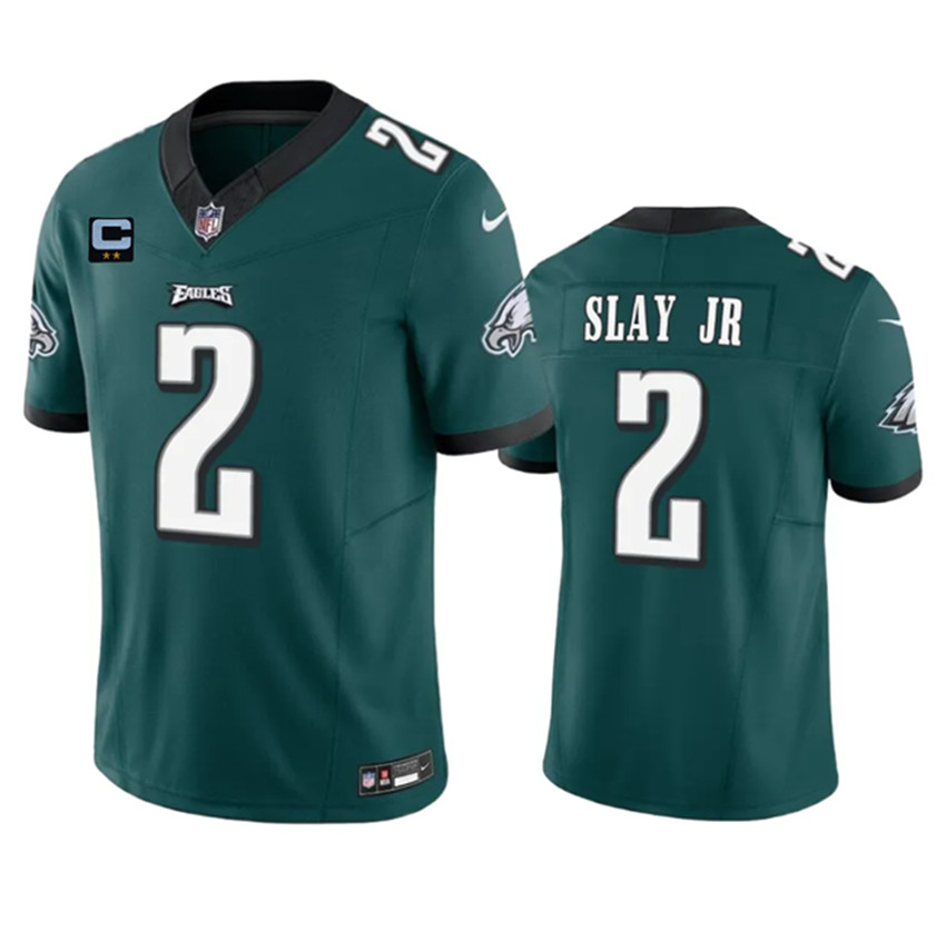 Men's Green Philadelphia Eagles #2 Darius Slay JR 2023 F.U.S.E. With 2-Star C Patch Vapor Untouchable Limited Stitched Football Jersey