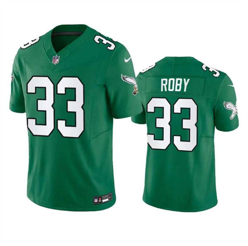 Men's Green Philadelphia Eagles #33 Bradley Roby 2023 F.U.S.E. Throwback Vapor Untouchable Limited Stitched Football Jersey