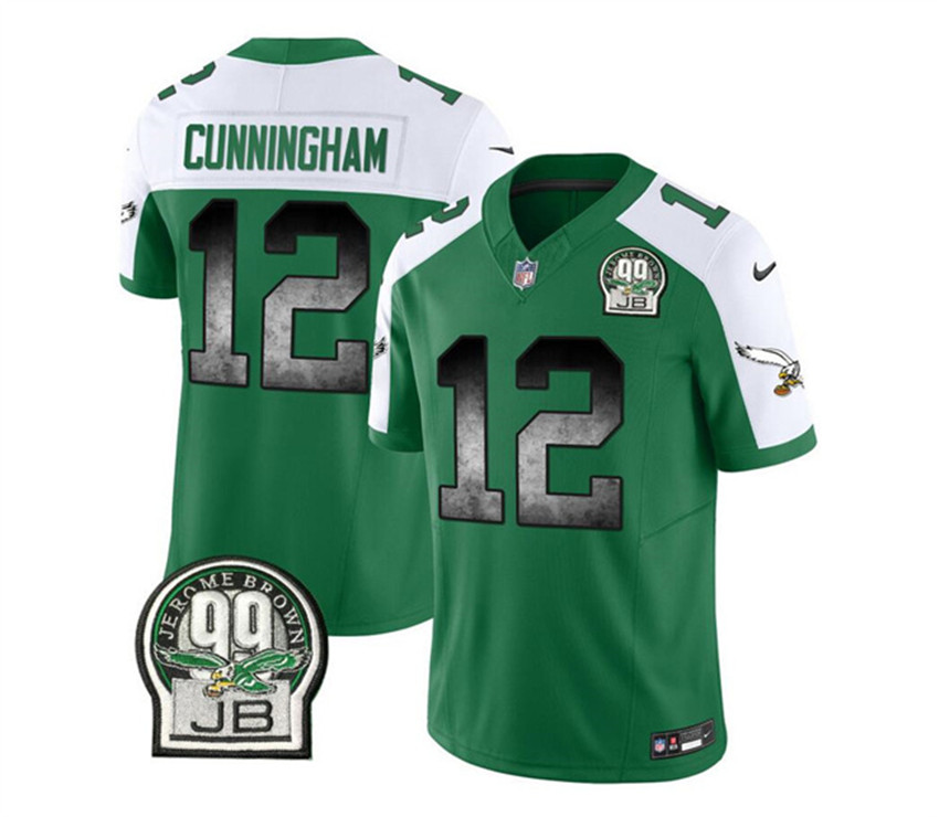 Men's Green/White Philadelphia Eagles #12 Randall Cunningham 2023 F.U.S.E. Throwback Vapor Untouchable Limited Stitched Football Jersey
