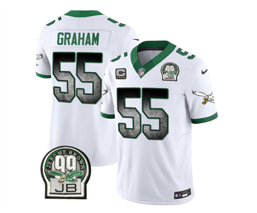 Men's White Philadelphia Eagles #55 Brandon Graham 2023 F.U.S.E. With 4-star C Patch Throwback Vapor Untouchable Limited Stitched Football Jersey