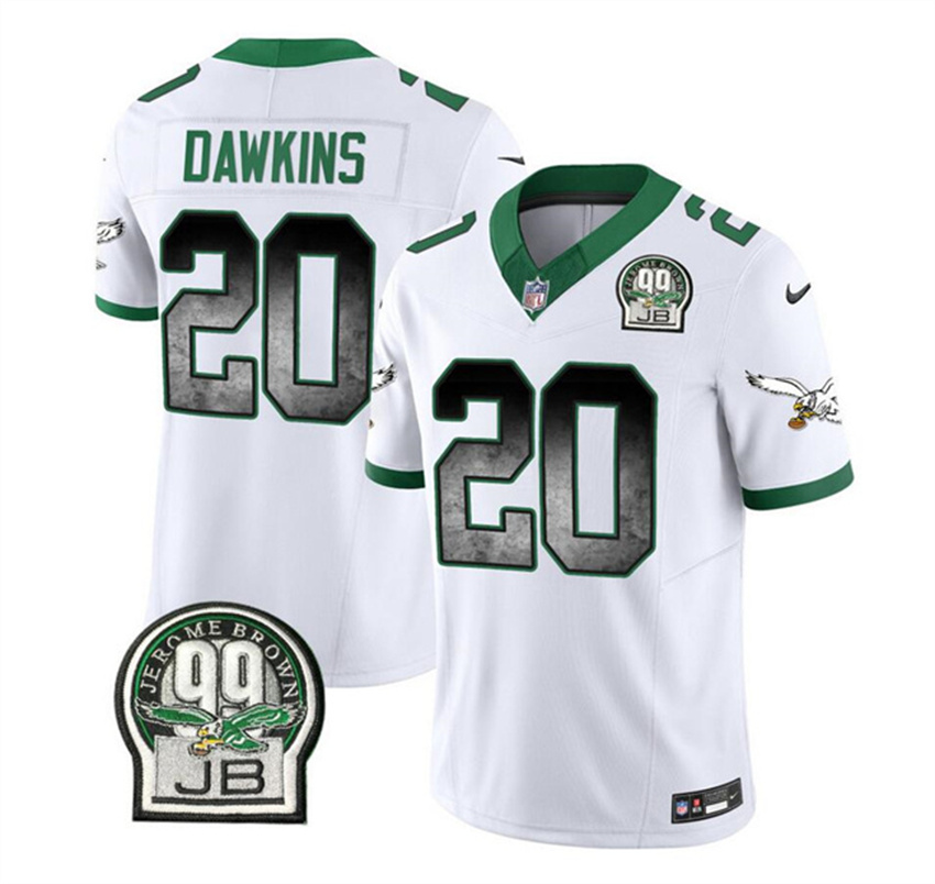 Men's White Philadelphia Eagles #20 Brian Dawkins 2023 F.U.S.E. Throwback Vapor Untouchable Limited Stitched Football Jersey