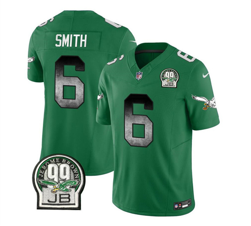 Men's Green Philadelphia Eagles #6 DeVonta Smith 2023 F.U.S.E. Throwback Vapor Untouchable Limited Stitched Football Jersey
