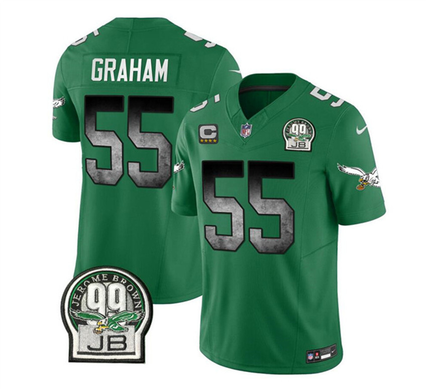 Men's Green Philadelphia Eagles #55 Brandon Graham 2023 F.U.S.E. With 4-star C Patch Throwback Vapor Untouchable Limited Stitched Football Jersey