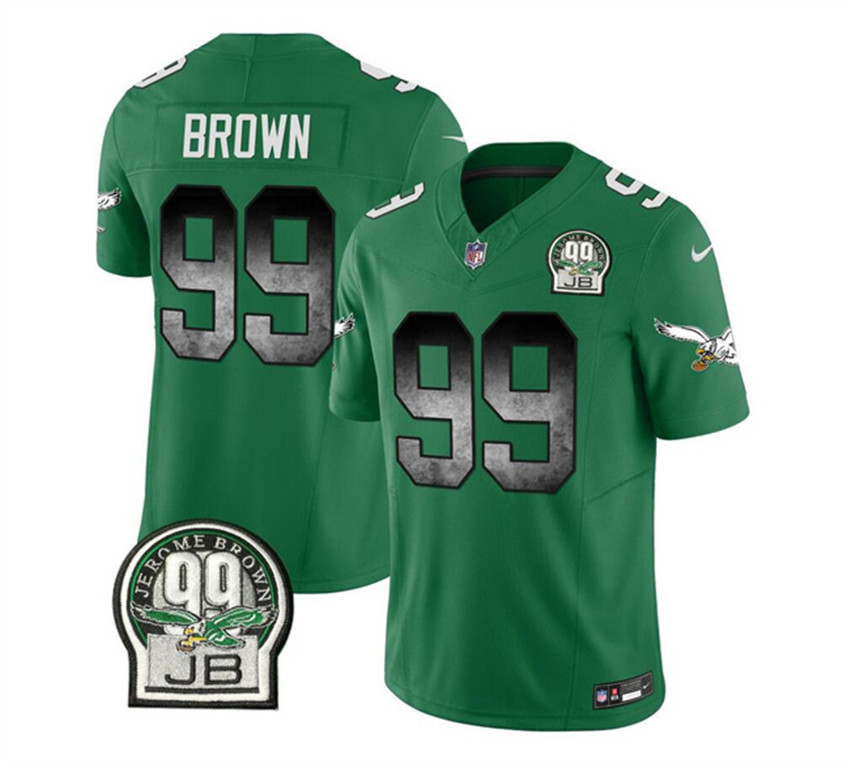 Men's Green Philadelphia Eagles #99 Jerome Brown 2023 F.U.S.E. Throwback Vapor Untouchable Limited Stitched Football Jersey
