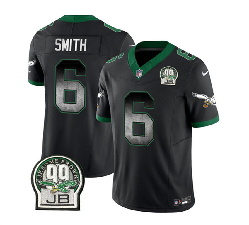 Men's Black Philadelphia Eagles #6 DeVonta Smith 2023 F.U.S.E. Throwback Vapor Untouchable Limited Stitched Football Jersey