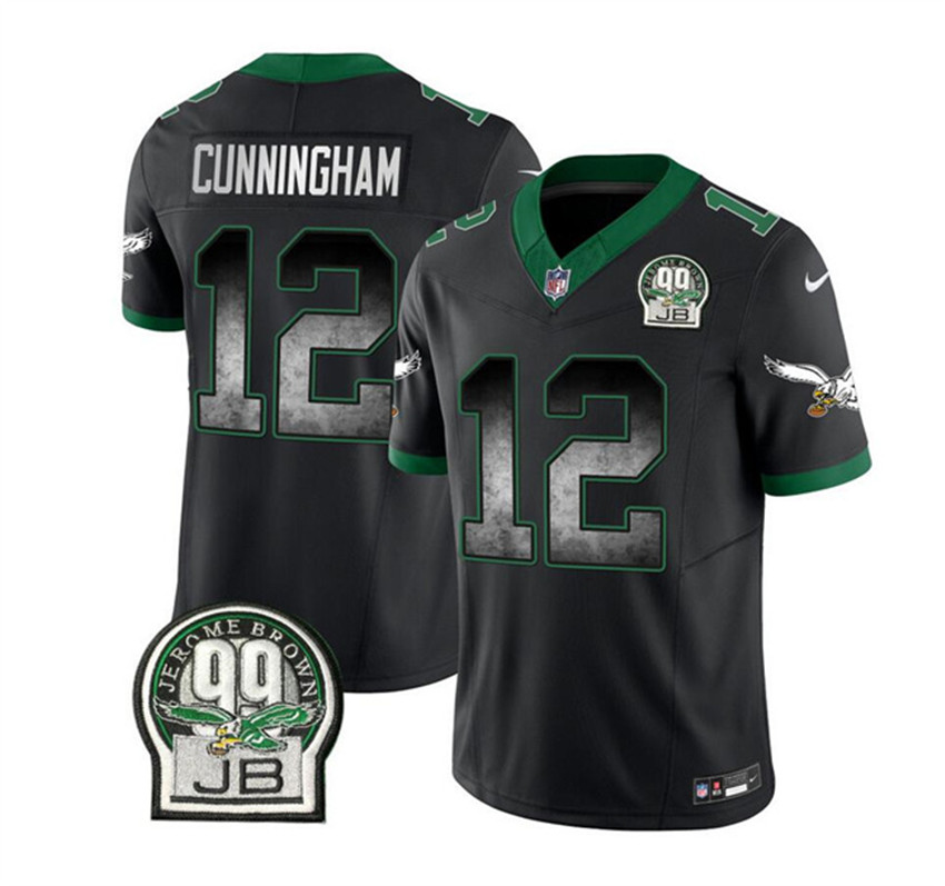 Men's Black Philadelphia Eagles #12 Randall Cunningham 2023 F.U.S.E. Throwback Vapor Untouchable Limited Stitched Football Jersey