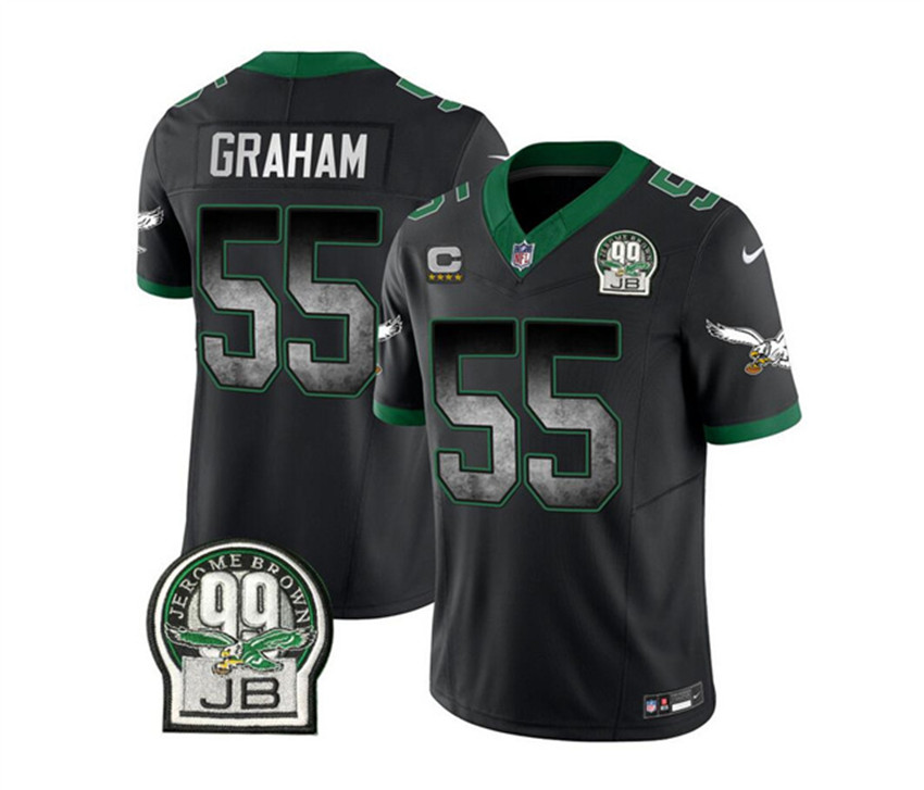 Men's Black Philadelphia Eagles #55 Brandon Graham 2023 F.U.S.E. With 4-star C Patch Throwback Vapor Untouchable Limited Stitched Football Jersey