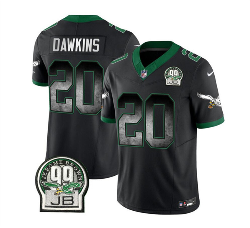 Men's Black Philadelphia Eagles #20 Brian Dawkins 2023 F.U.S.E. Throwback Vapor Untouchable Limited Stitched Football Jersey