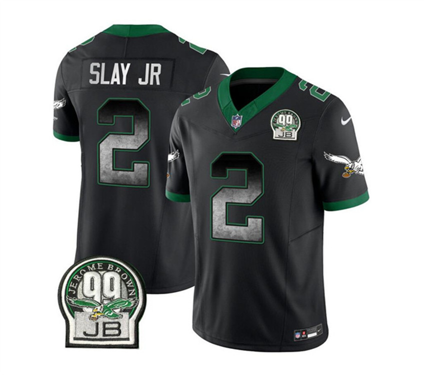 Men's Black Philadelphia Eagles #2 Darius Slay JR 2023 F.U.S.E. Throwback Vapor Untouchable Limited Stitched Football Jersey