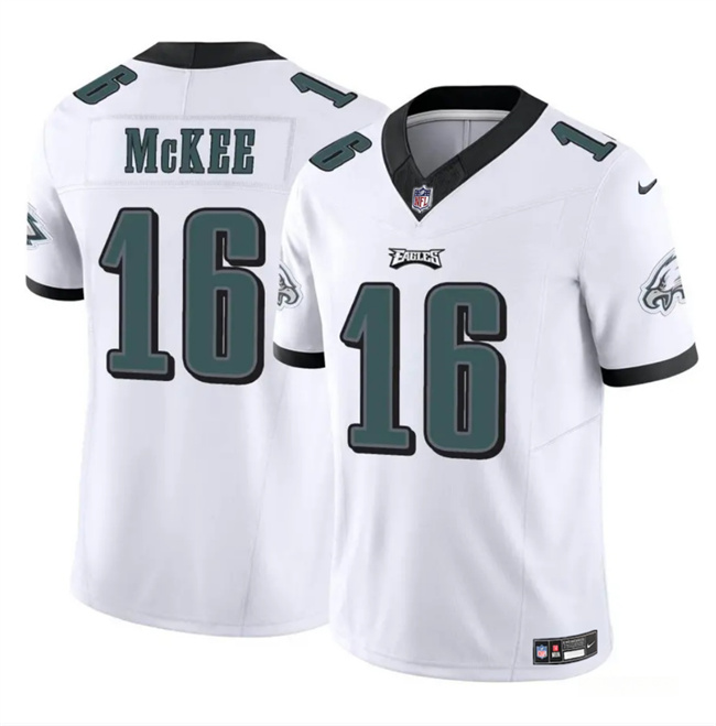 Men's White Philadelphia Eagles #16 Tanner McKee 2024 F.U.S.E. Vapor Untouchable Limited Stitched Football Jersey