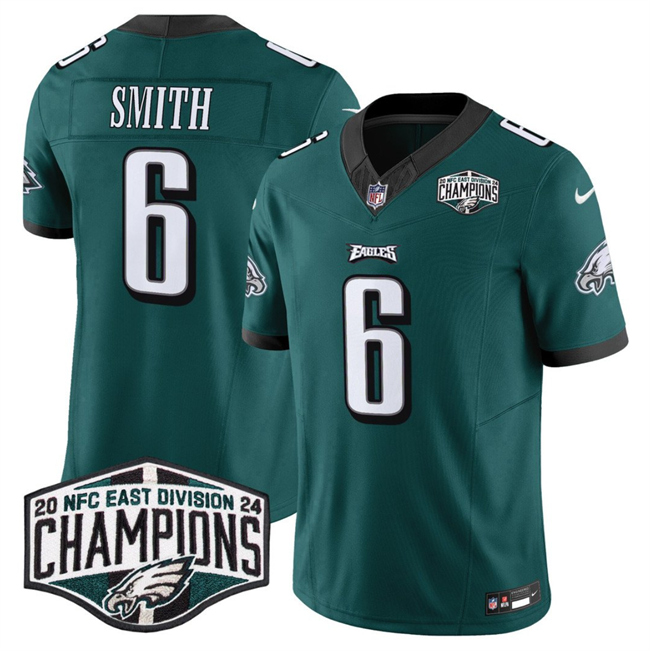 Men's Green Philadelphia Eagles #6 DeVonta Smith 2024 NFC East Champions F.U.S.E. Vapor Untouchable Limited Stitched Football Jersey