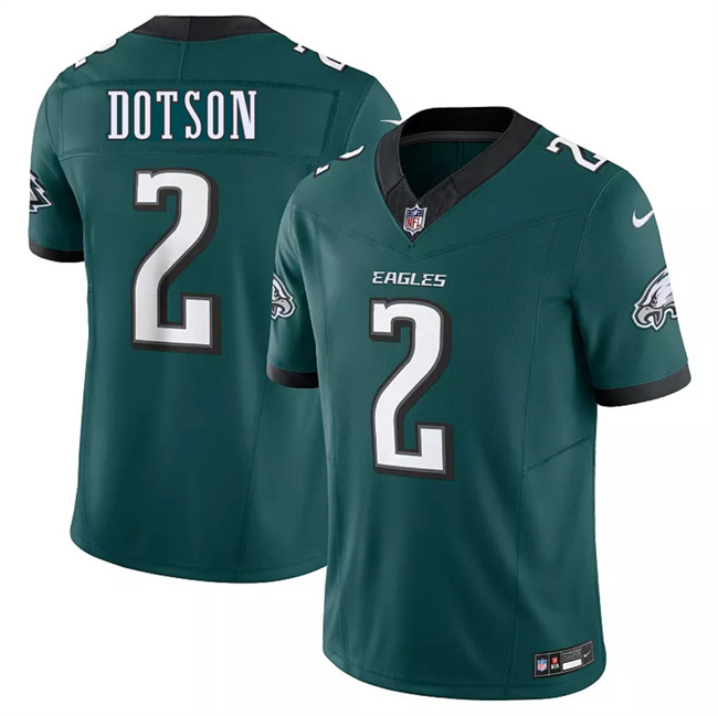 Men's Green Philadelphia Eagles #2 Jahan Dotson 2025 New F.U.S.E. Vapor Untouchable Limited Stitched Football Jersey