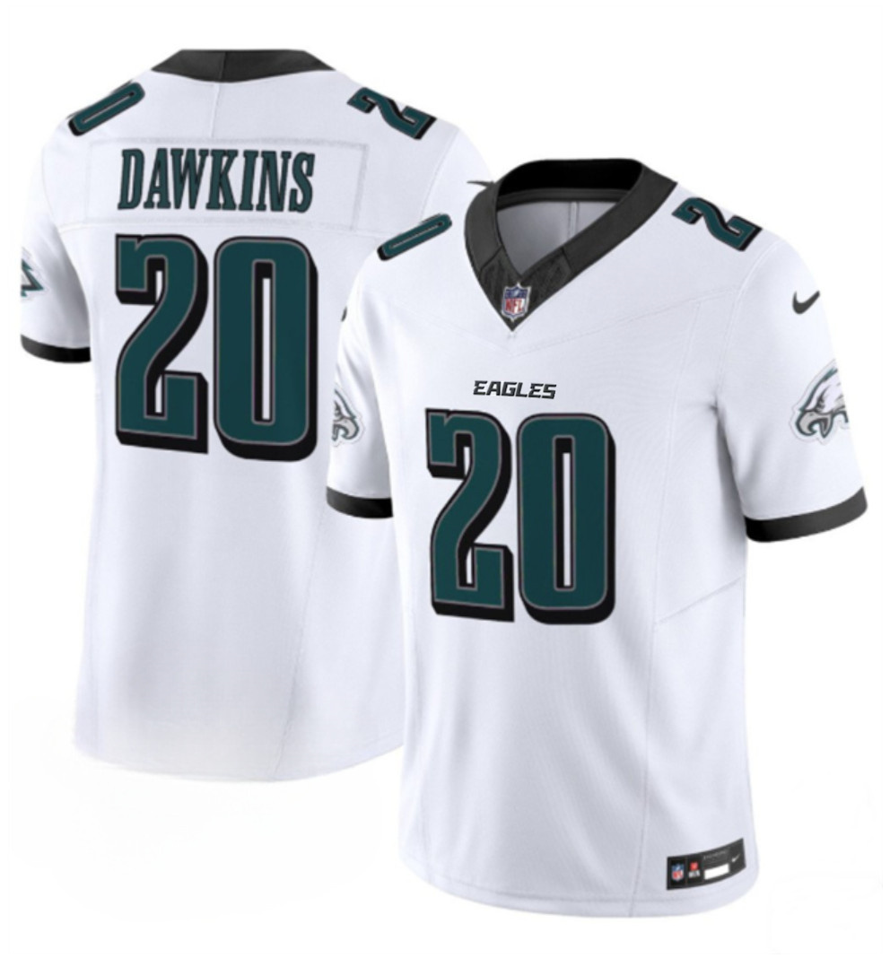 Men's White Philadelphia Eagles #20 Brian Dawkins 2024 New F.U.S.E. Vapor Untouchable Limited Stitched Football Jersey