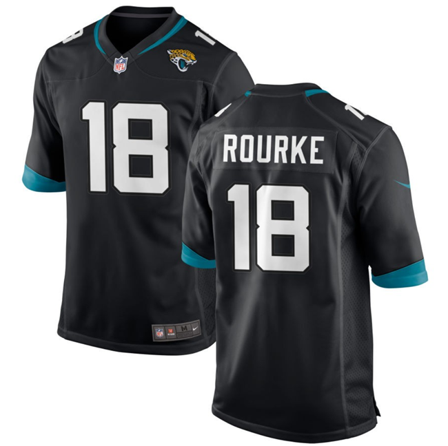 Men's Black Jacksonville Jaguars #18 Nathan Rourke Stitched Game Jersey