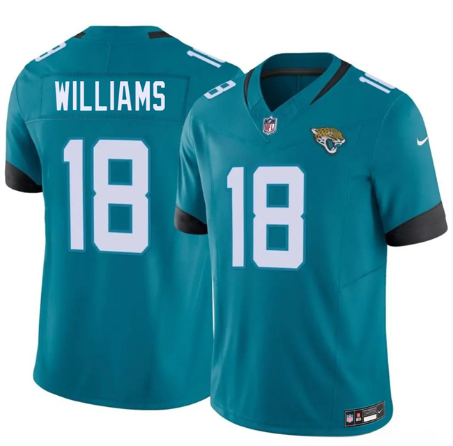 Men's Teal Jacksonville Jaguars #18 C.J. Williams 2026 Draft F.U.S.E. Vapor Untouchable Limited Stitched Jersey