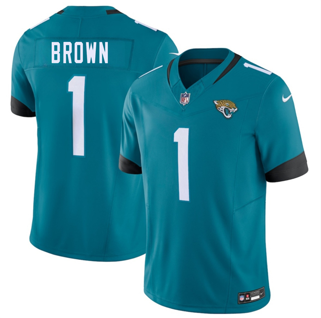Men's Teal Jacksonville Jaguars #1 Montaric Brown 2026 F.U.S.E. Vapor Untouchable Limited Stitched Jersey