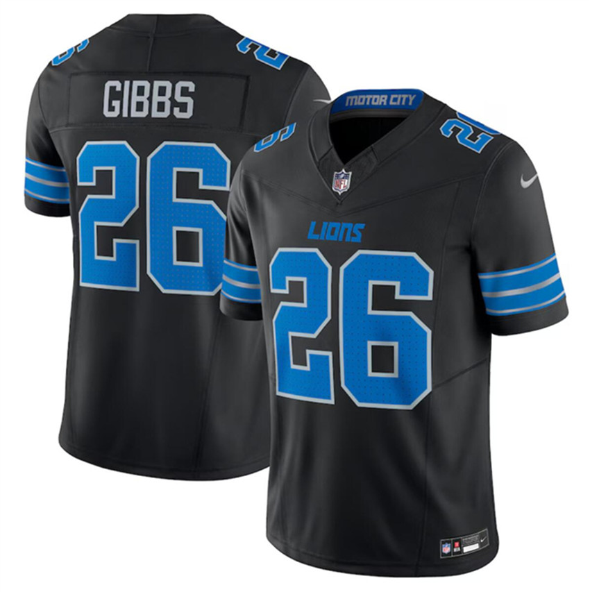 Men's Black Detroit Lions #26 Jahmyr Gibbs 2024 F.U.S.E. 2nd Alternate Vapor Limited Stitched Jersey