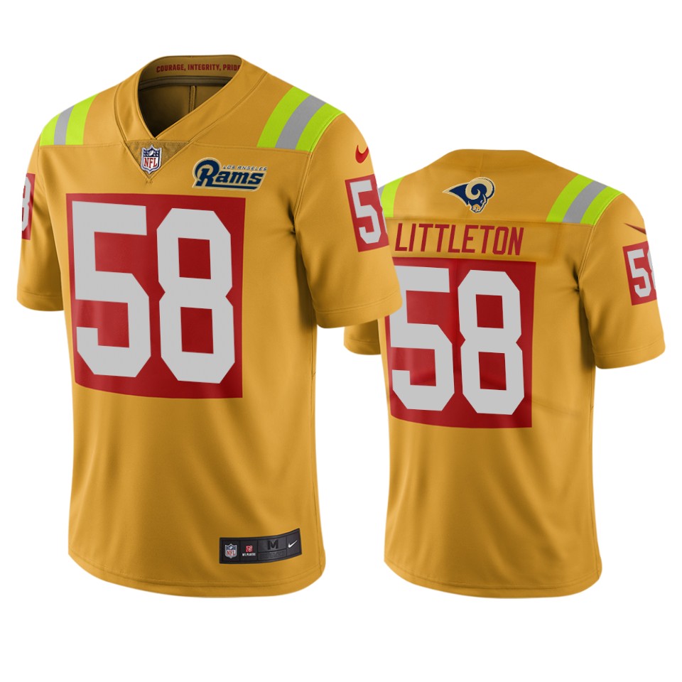 Los Angeles Rams #58 Cory Littleton Gold Vapor Limited City Edition NFL Jersey