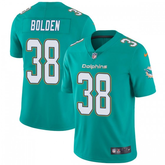 Nike Dolphins #38 Brandon Bolden Aqua Green Team Color Men's Stitched NFL Vapor Untouchable Limited Jersey
