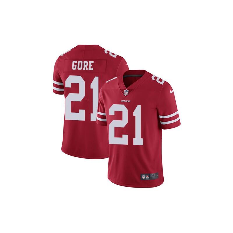 Men's Red San Francisco 49ers #21 Frank Gore Vapor Untouchable Limited Stitched Jersey